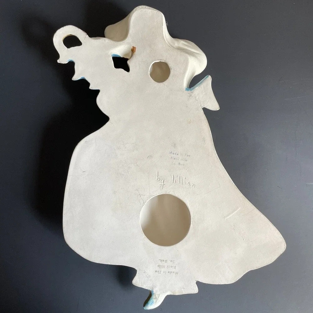 Vtg Nursery Rhyme Little Bo Peep With Her Sheep Ceramic Wall Plaque Hand Painted